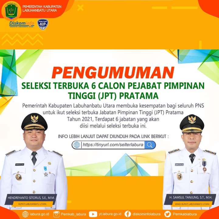 Pemkab Labura Buka Seleksi 6 Jabatan Pimpinan Tinggi Pratama