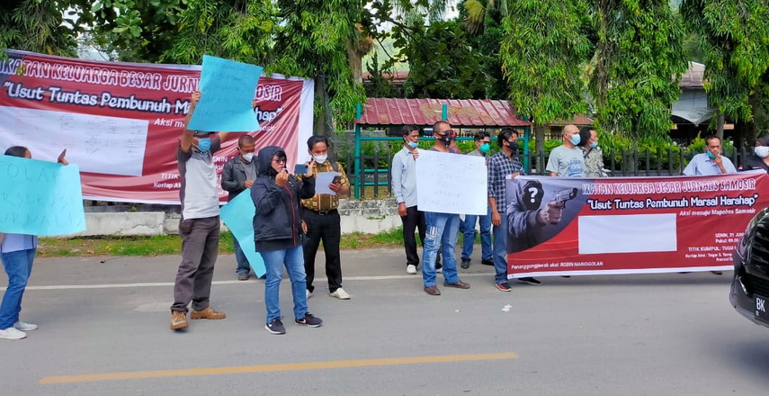 wartawan dari berbagai elemen organisasi jurnalis yang ada di Kabupaten Samosir
