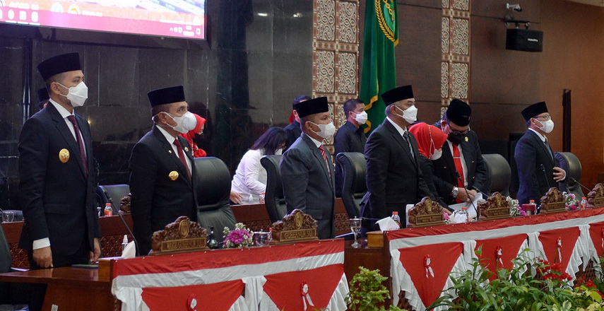 Gubernur Sumut Edy Rahmayadi bersama Wakil Gubernur Musa Rajekshah saksikan secara virtual Pidato Kenegaraan Presiden RI Joko Widodo