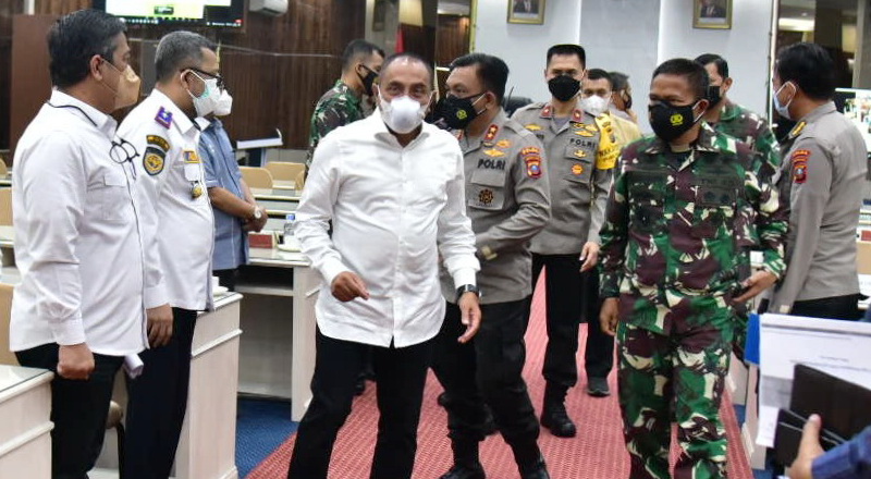 Bahas PPKM, Gubernur Edy Rahmayadi, Ajak TNI/Polri Siapkan Jajaran