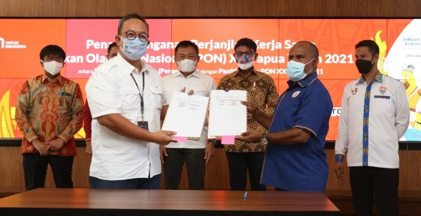 PT Telkom Indonesia (Persero) Tbk berkomitmen untuk sukseskan perhelatan akbar Pekan Olahraga Nasional (PON) XX Papua 2021