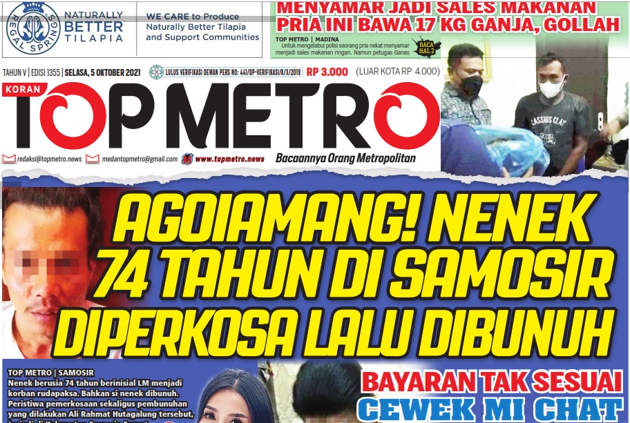 Epaper Top Metro Edisi 1355, Tanggal 5 Oktober 2021
