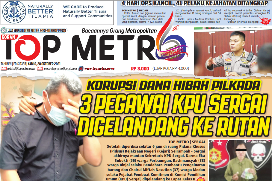 Epaper Top Metro Edisi 1365, Tanggal 28 Oktober 2021