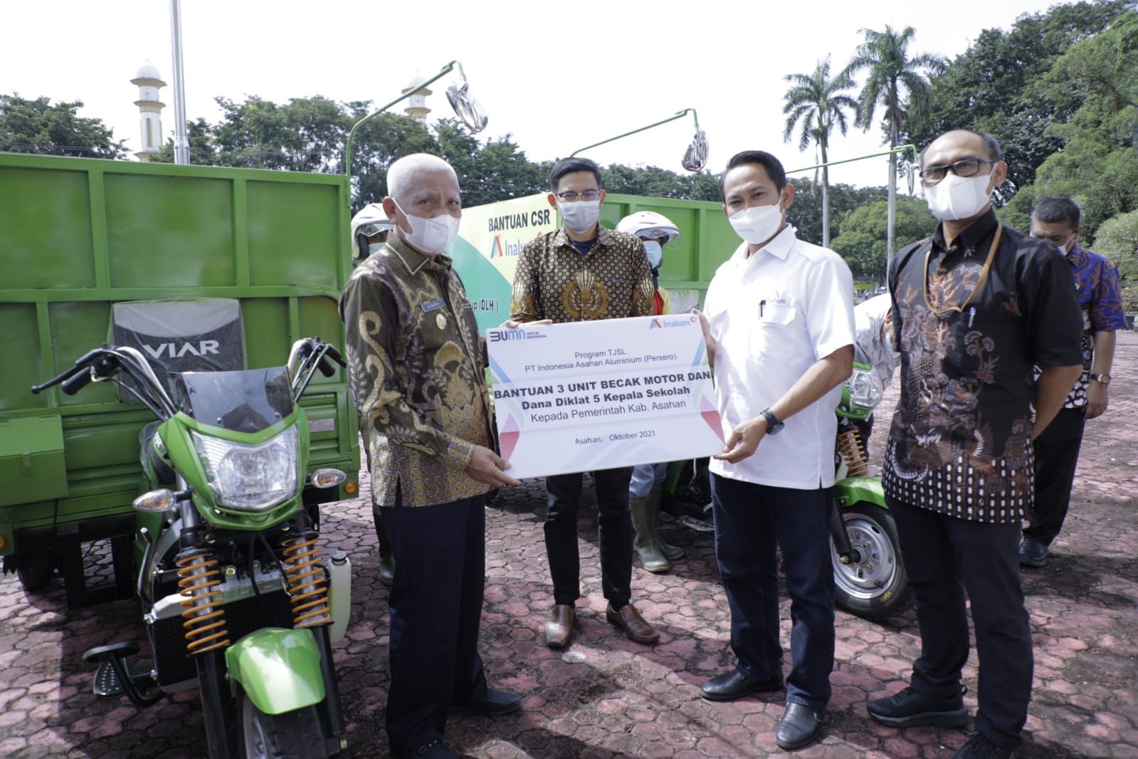 PT Inalum Berikan 3 Unit Motor Pengangkut Sampah ke Pemkab Asahan