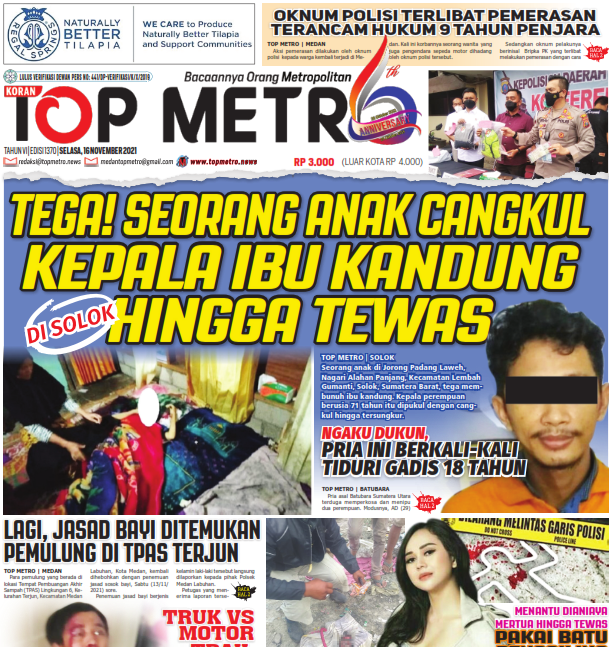 Epaper Top Metro Edisi 1370, Tanggal 16 November 2021
