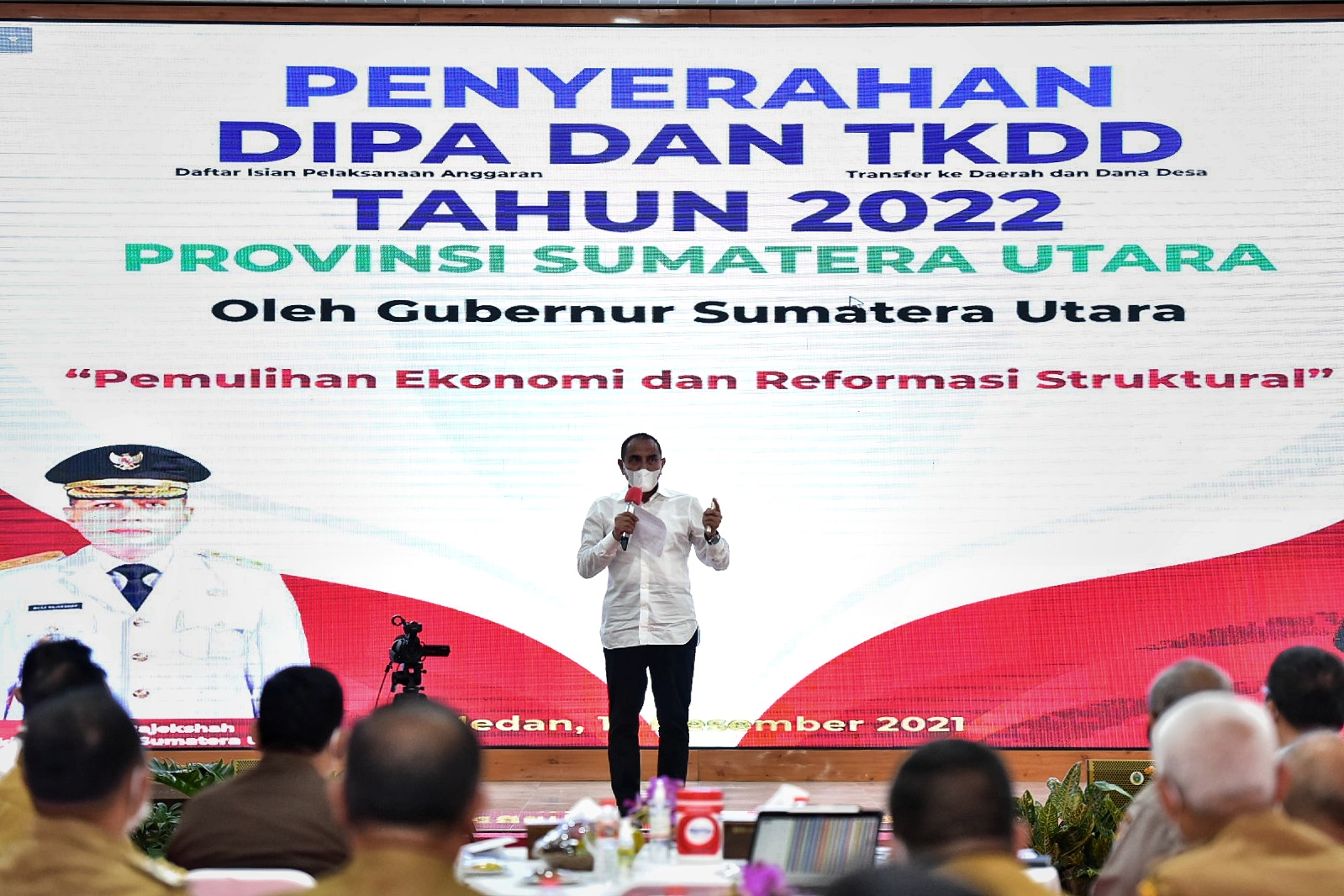 Gubernur Sampaikan Target Bersama Saat Serahkan DIPA dan TKDD 2022 Provinsi Sumut