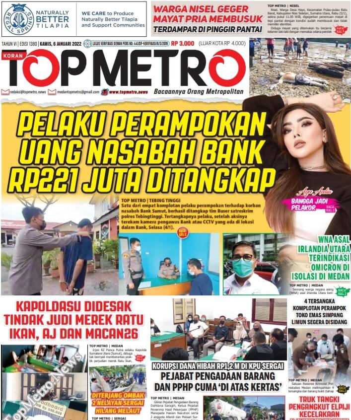 Cover Epaper Top Metro Edisi 1380, Tanggal 6 Desember 2022