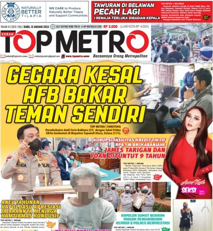 Epaper Top Metro Edisi 1384, Tanggal 12 Januari 2022