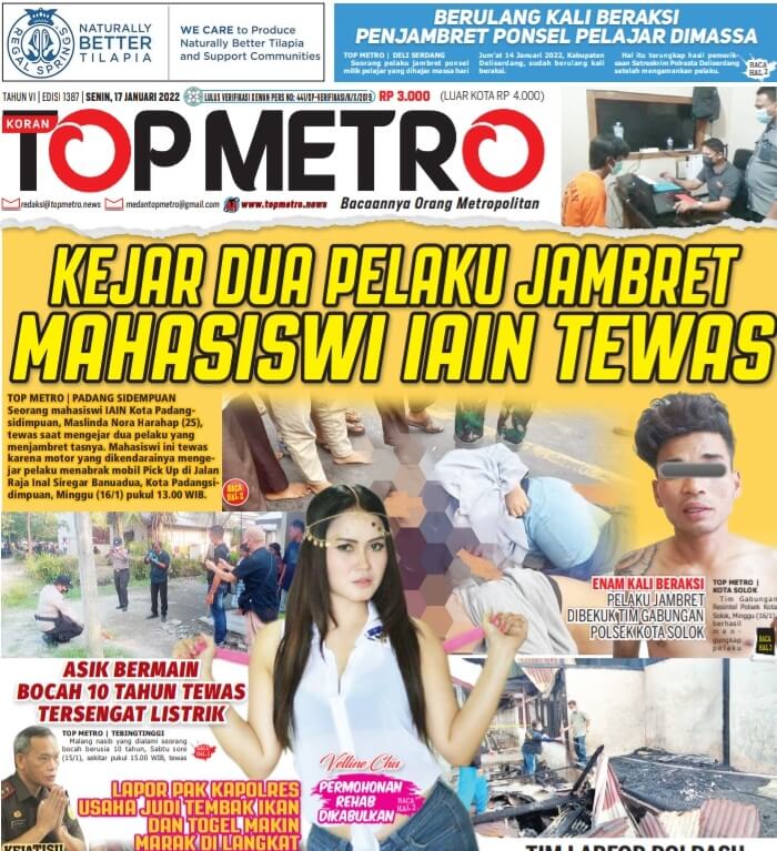 Epaper Top Metro Edisi 1387 Tanggal 17 Januari 2022