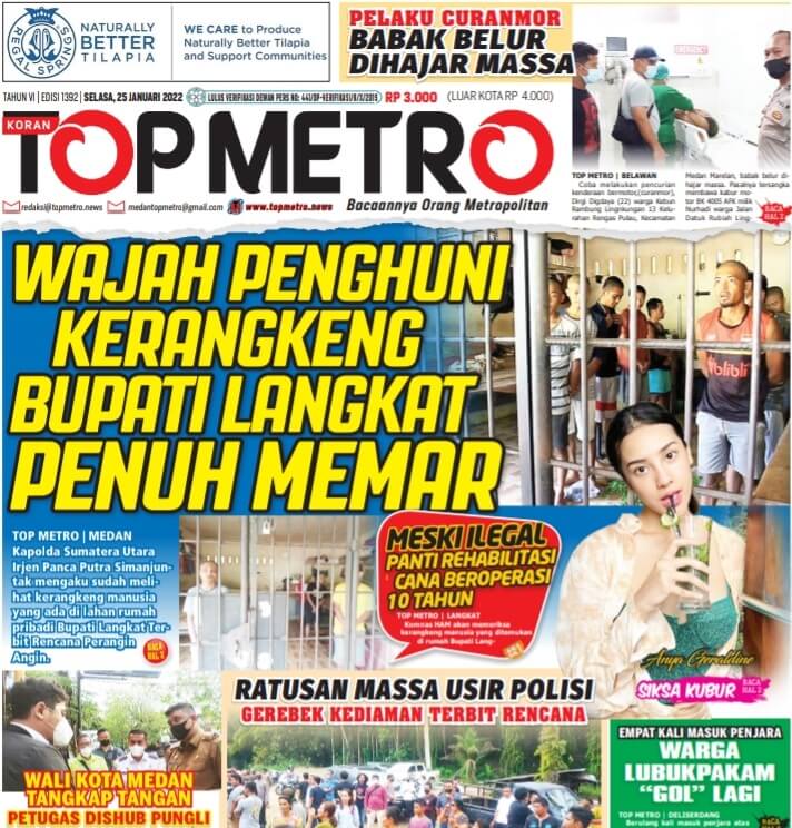 Epaper Top Metro Edisi 1392, Tanggal 25 Januari 2022