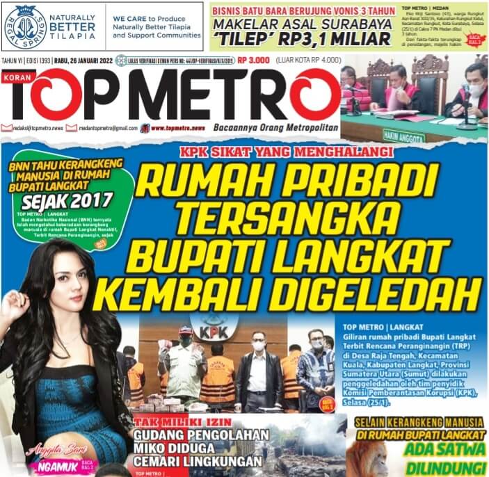 Epaper Top Metro Edisi 1393, Tanggal 26 Januari 2022