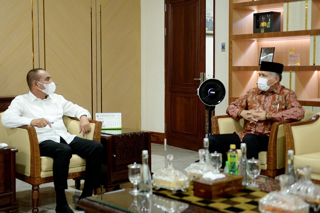 Silaturahmi ke Medan, Nova Iriansyah dan Edy Rahmayadi Perkuat Hubungan Sumut-Aceh
