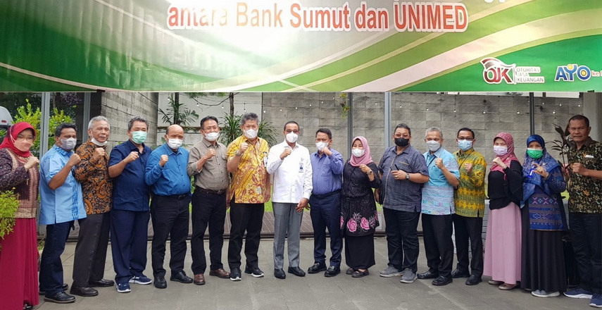 PT Bank Sumut melakukan serah terima penandatangan kerjasama dengan Universitas Negeri Medan (Unimed) dalam rangka 'Host to Host' Pembayaran Uang Pendidikan