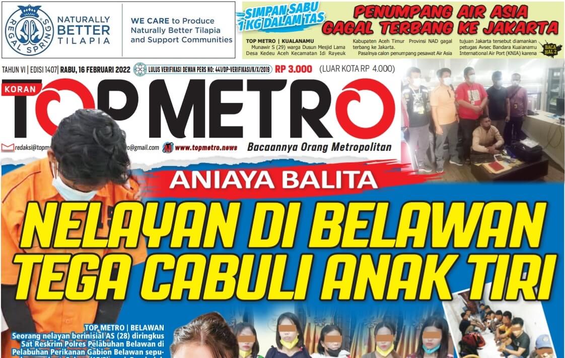 Epaper Top Metro Edisi 1407, Tanggal 16 Februari 2022