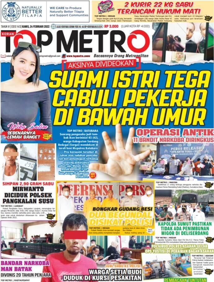 Epaper Top Metro Edisi 1413, Tanggal 24 Februari 2022