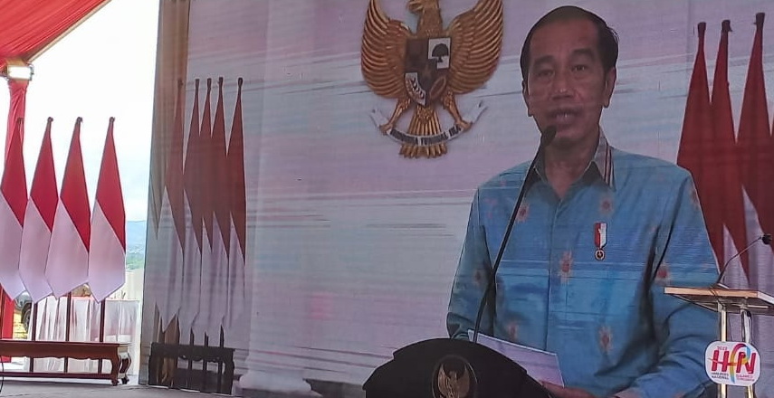 Presiden Joko Widodo (Jokowi) menghadiri puncak Peringatan Hari Pers Nasional (HPN) 2022 di Kendari, Provinsi Sulawesi Tenggara secara virtual, Rabu (9/2/2022)