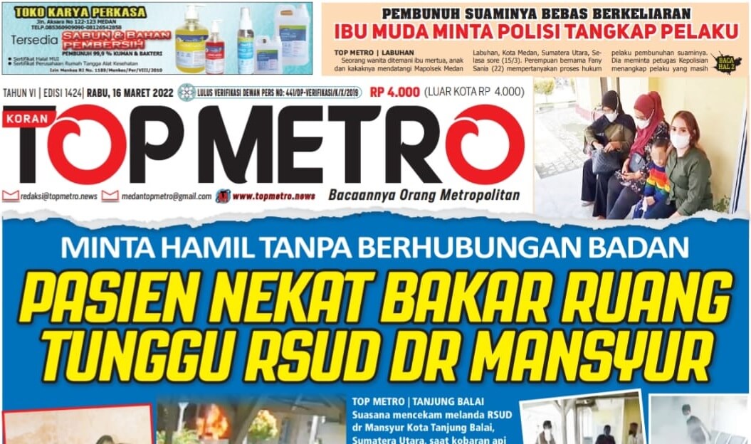 Epaper Top Metro Edisi 1424, Tanggal 16 Maret 2022