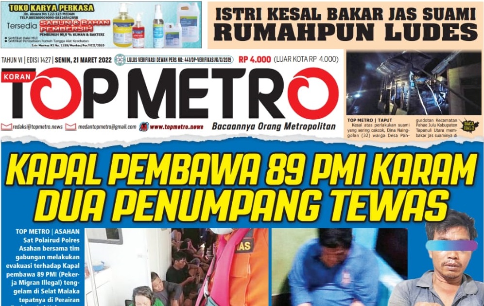 Epaper Top Metro Edisi 1427, Tanggal 21 Maret 2022