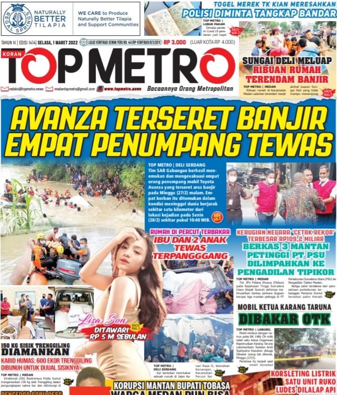 Epaper Top Metro Edisi 1414, Tanggal 1 Maret 2022