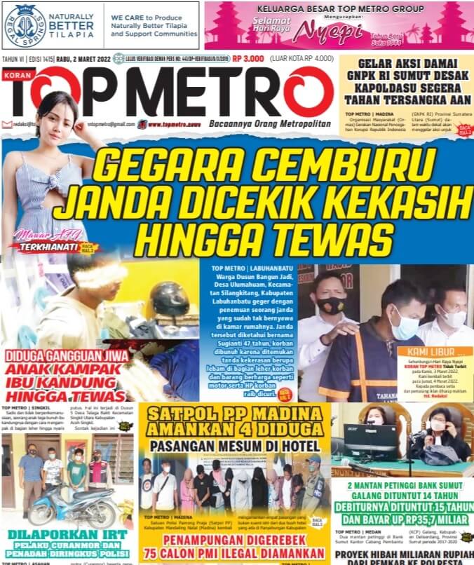 Epaper Top Metro Edisi 1415, Tanggal 2 Maret 2022