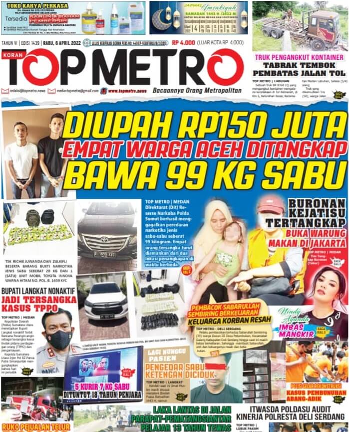 Epaper Top Metro Edisi 1439, Tanggal 6 April 2022