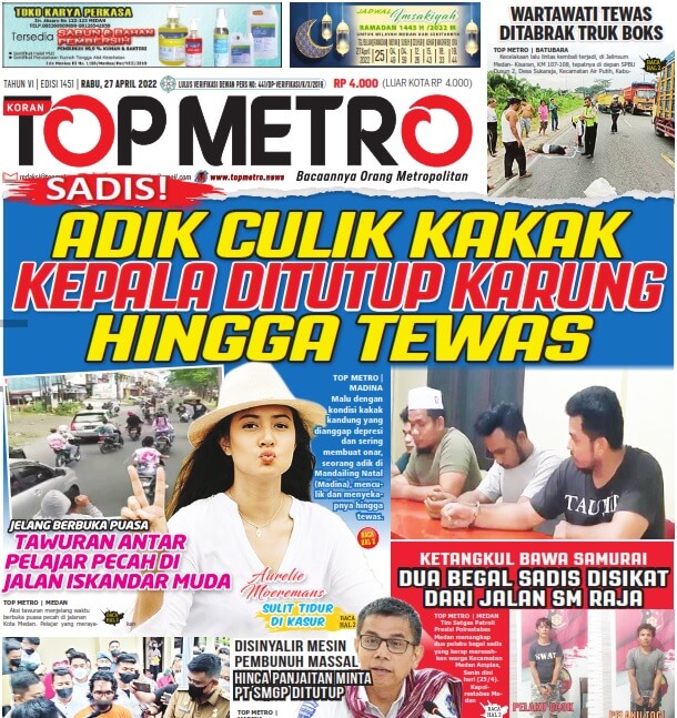 Epaper Top Metro Edisi 1451, Tanggal 27 April 2022