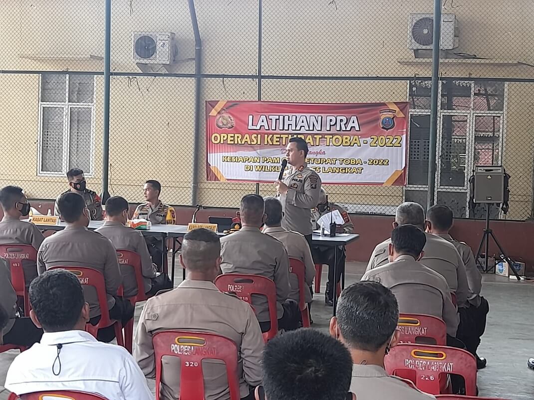 Polres Langkat Zoom Meeting Latpra Ops Kepolisian Ketupat Toba 2022 Dipimpin Kapolda Sumut