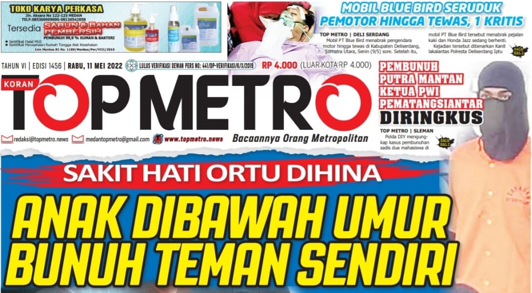 Epaper Top Metro Edisi 1456, Tanggal 11 Mei 2022