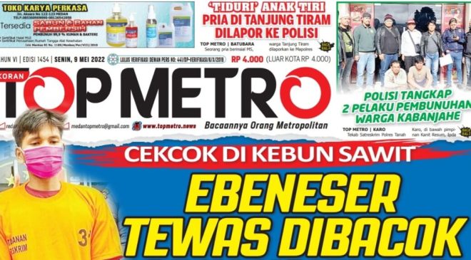 Epaper Top Metro Edisi 1454, Tanggal 9 Mei 2022