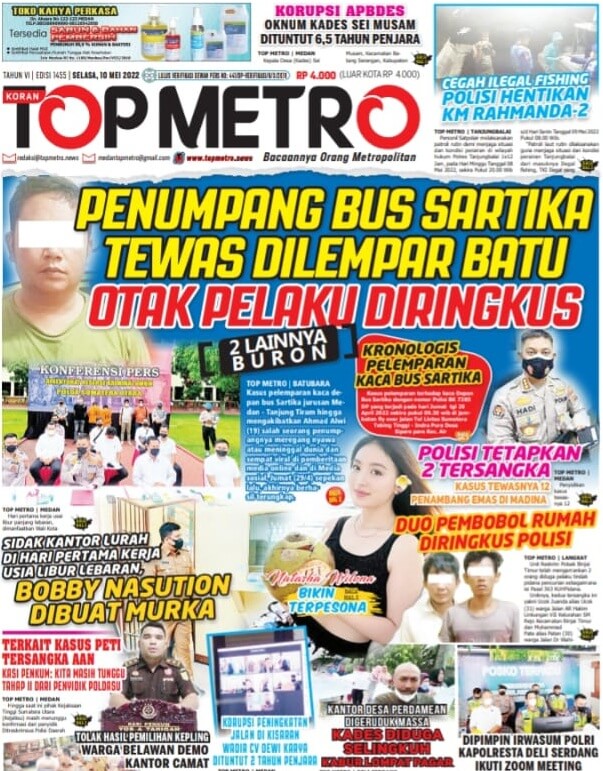 Epaper Top Metro Edisi 1455, Tanggal 10 Mei 2022