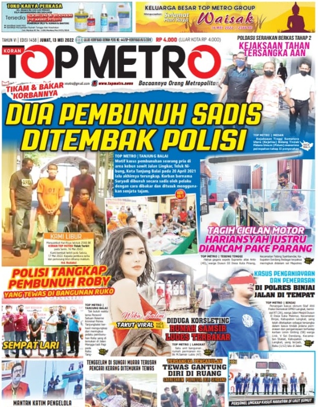Epaper Top Metro Edisi 1458, Tanggal 13 Mei 2022