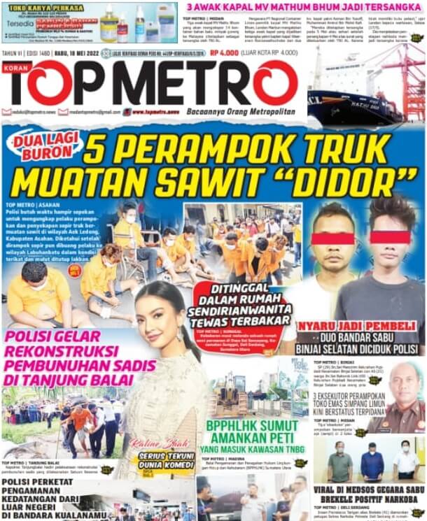 Epaper Top Metro Edisi 1460, Tanggal 18 Mei 2022