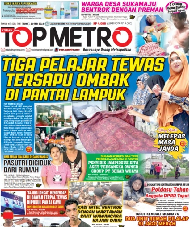 Epaper Top Metro Edisi 1462, Tanggal 20 Mei 2022