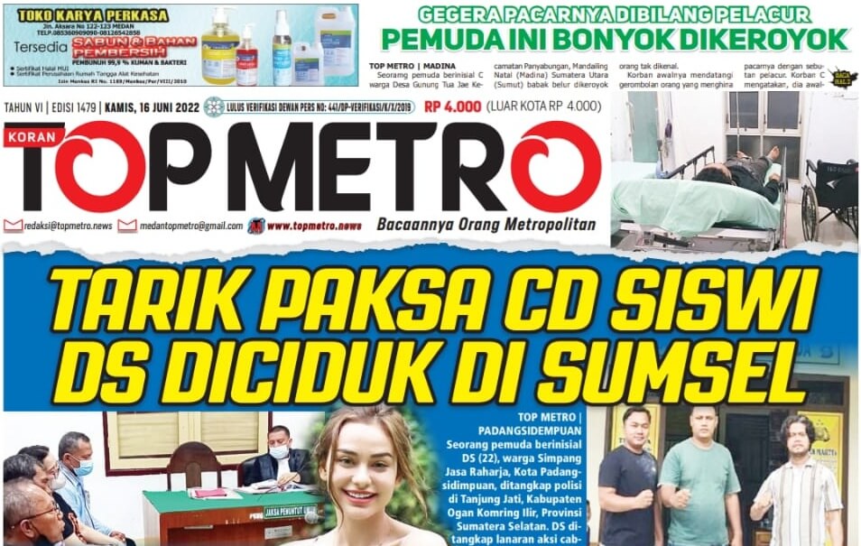 Epaper Top Metro Edisi 1479, Tanggal 16 Juni 2022