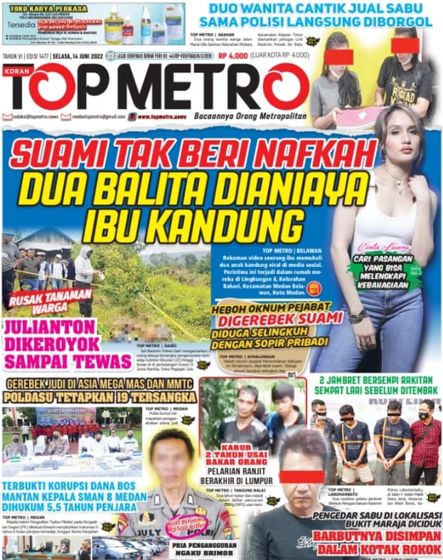 Epaper Top Metro Edisi 1477, Tanggal 14 Juni 2022