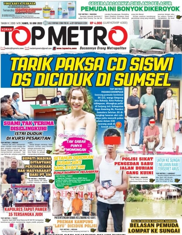 Epaper Top Metro Edisi 1479, Tanggal 16 Juni 2022