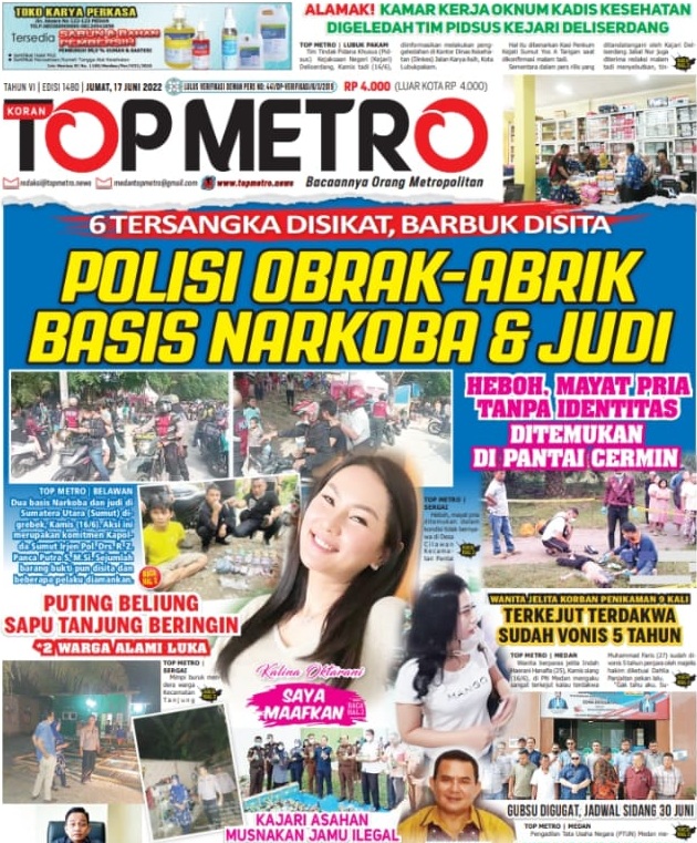 Epaper Top Metro Edisi 1480, Tanggal 17 Juni 2022