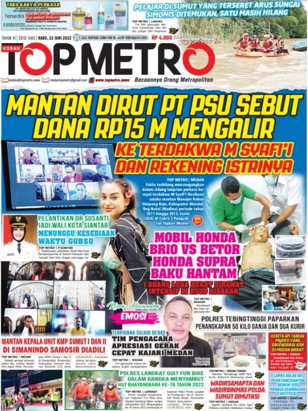 Epaper Top Metro Edisi 1483, Tanggal 22 Juni 2022
