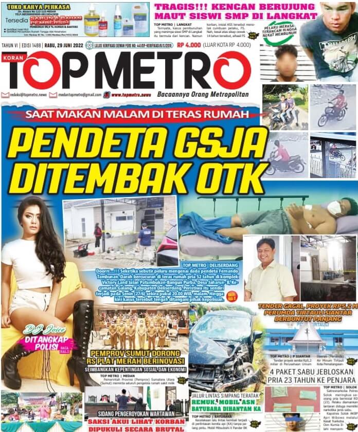 Epaper Top Metro Edisi 1488, Tanggal 29 Juni 2022
