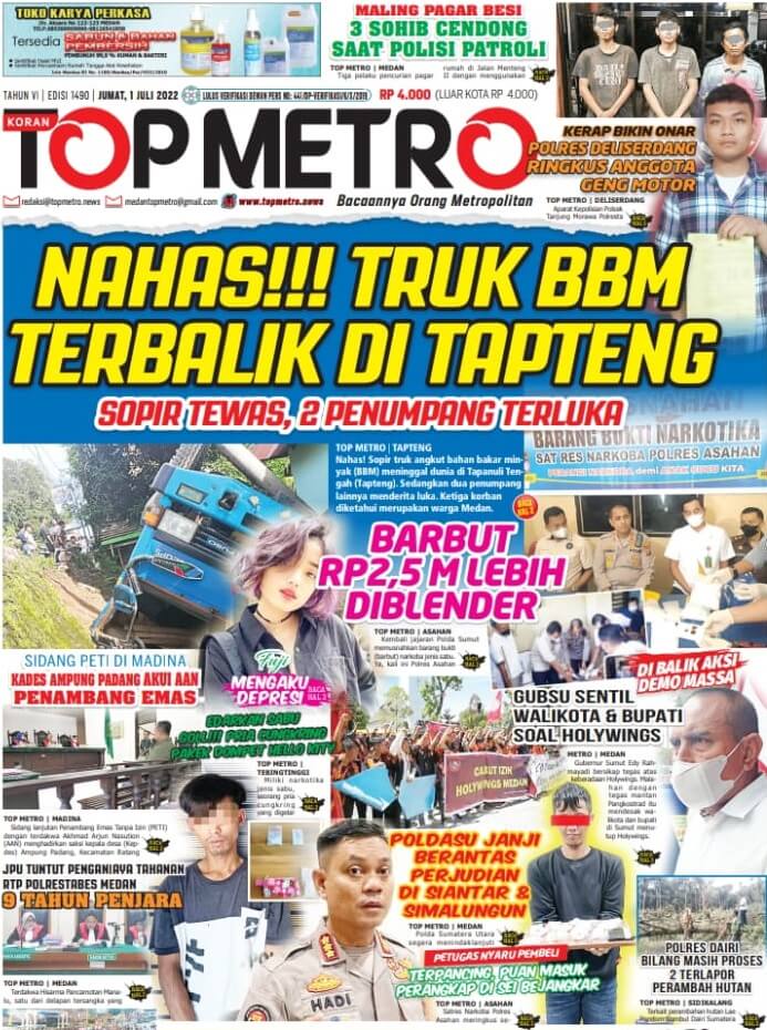 Epaper Top Metro Edisi 1490, Tanggal 1 Juli 2022