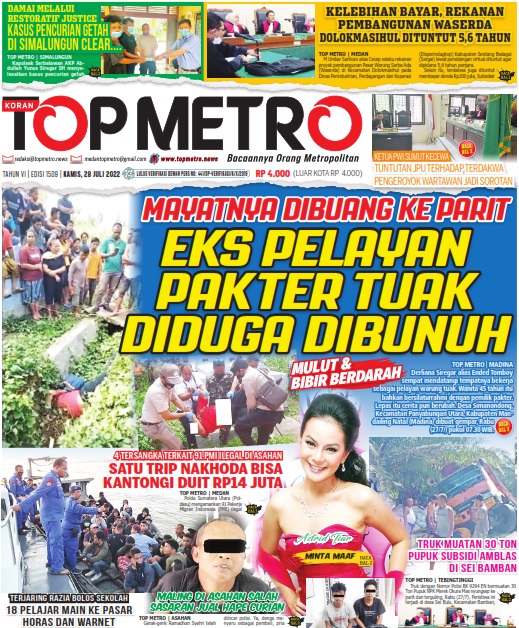 Epaper Top Metro Edisi 1509, Tanggal 28 Juli 2022