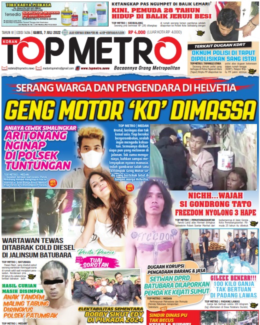Epaper Top Metro Edisi 1494, Tanggal 7 Juli 2022