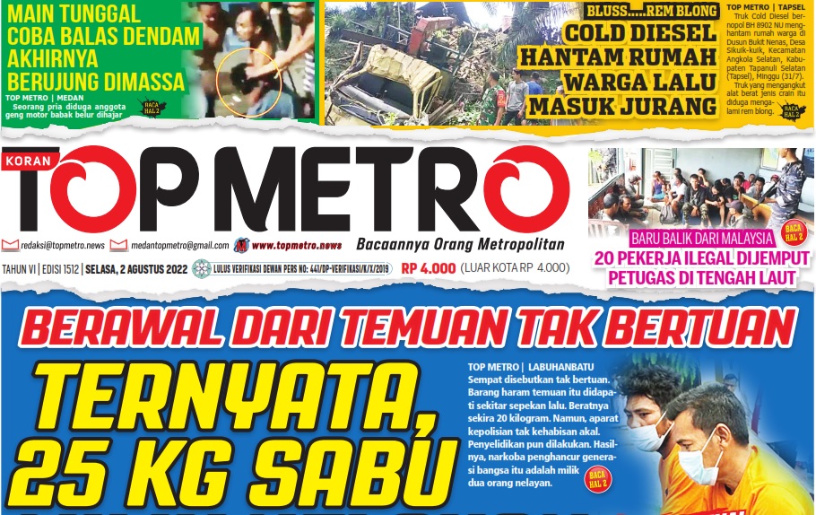 Epaper Top Metro Edisi 1512, Tanggal 2 Agustus 2022