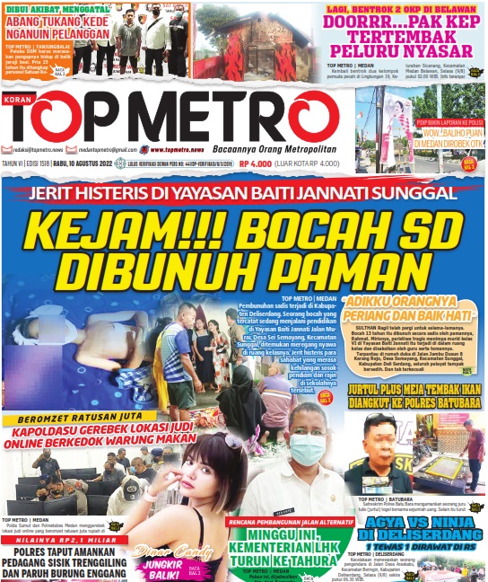 Epaper Top Metro Edisi 1518, Tanggal 10 Agustus 2022