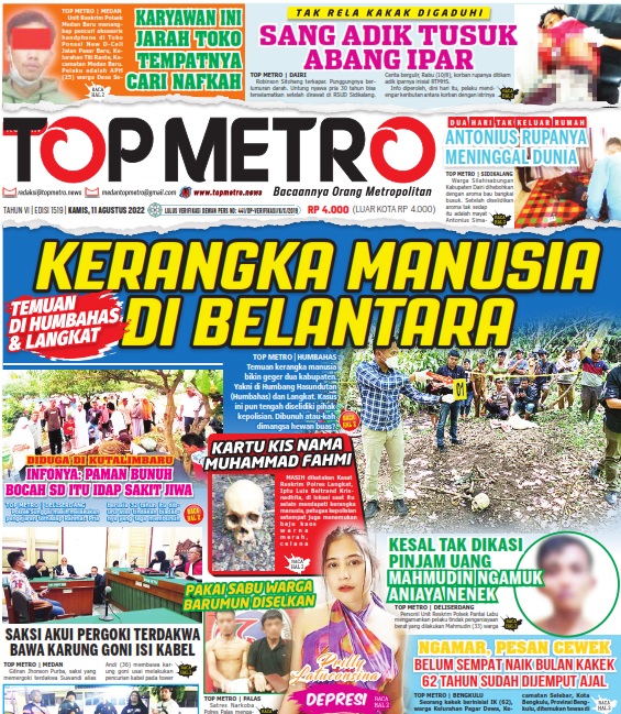 Epaper Top Metro Edisi 1519, Tanggal 11 Agustus 2022