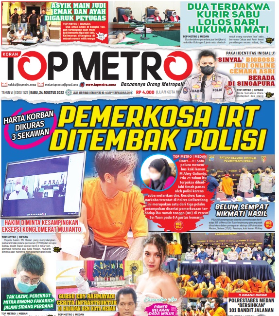 Epaper Top Metro Edisi 1527, Tanggal 24 Agustus 2022