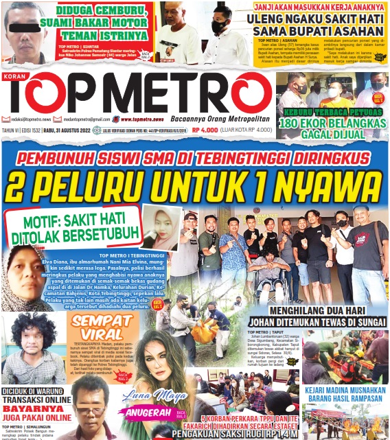 Epaper Top Metro Edisi 1532, Tanggal 31 Agustus 2022
