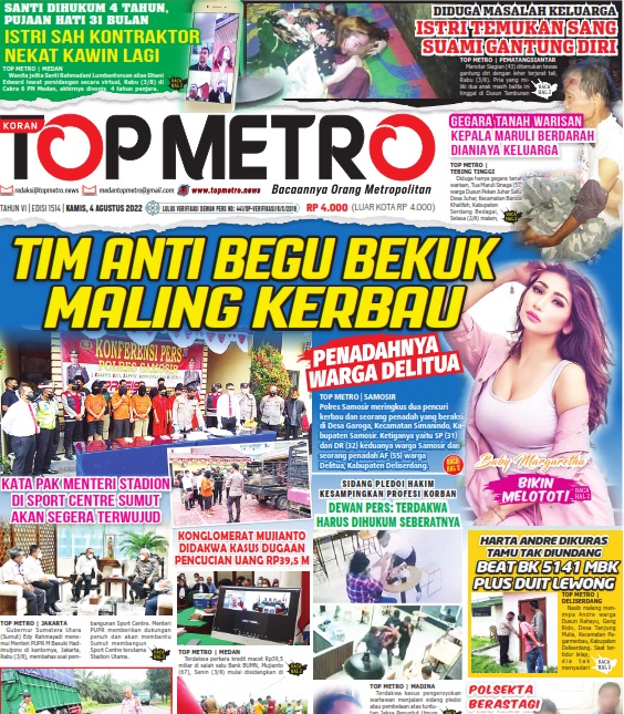Epaper Top Metro Edisi 1514, Tanggal 4 Agustus 2022