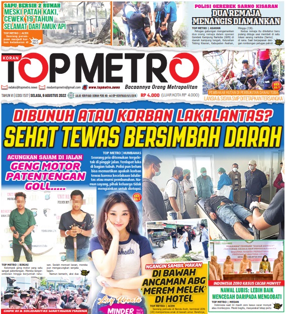 Epaper Top Metro Edisi 1517, Tanggal 9 Agustus 2022