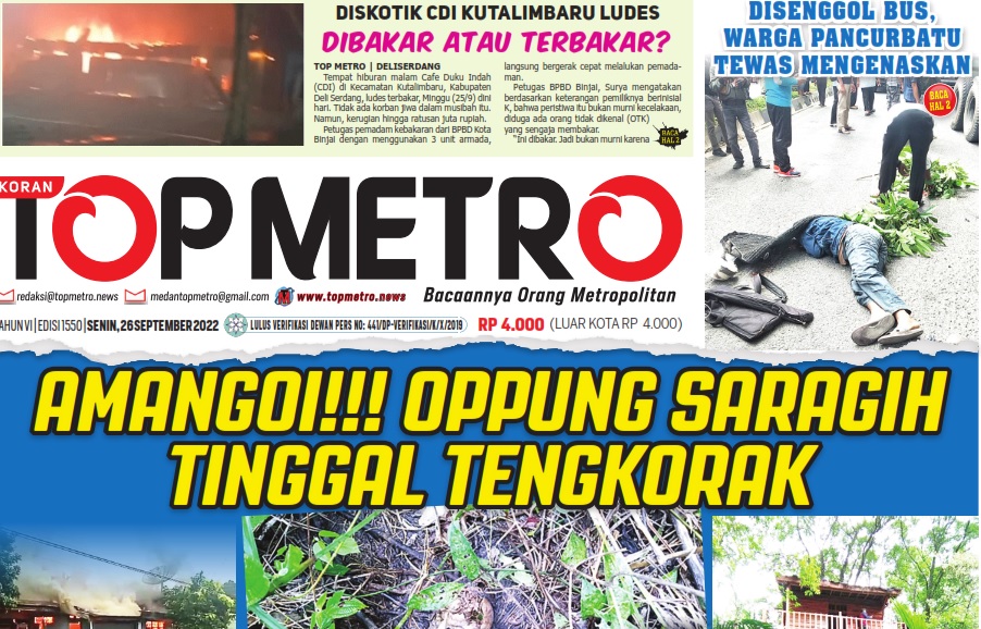 Epaper Top Metro Edisi 1550, Tanggal 26 September 2022
